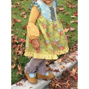 Matilda Jane Girls Sz 4 Mix and Mingle Flutter Dress & Headband Secret Fields